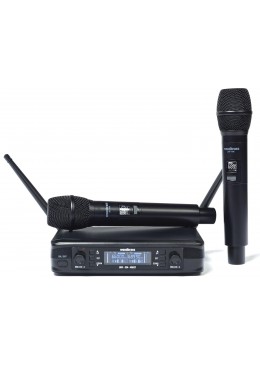 WOODBRASS WIRELESS DUAL UHF MULTI SCAN HANDHELD MICROPHONE SYSTEM HANDHELD SETS